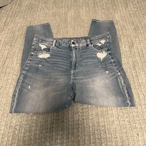 American Eagle Outfitters Blue Skinny Jeans Distressed
